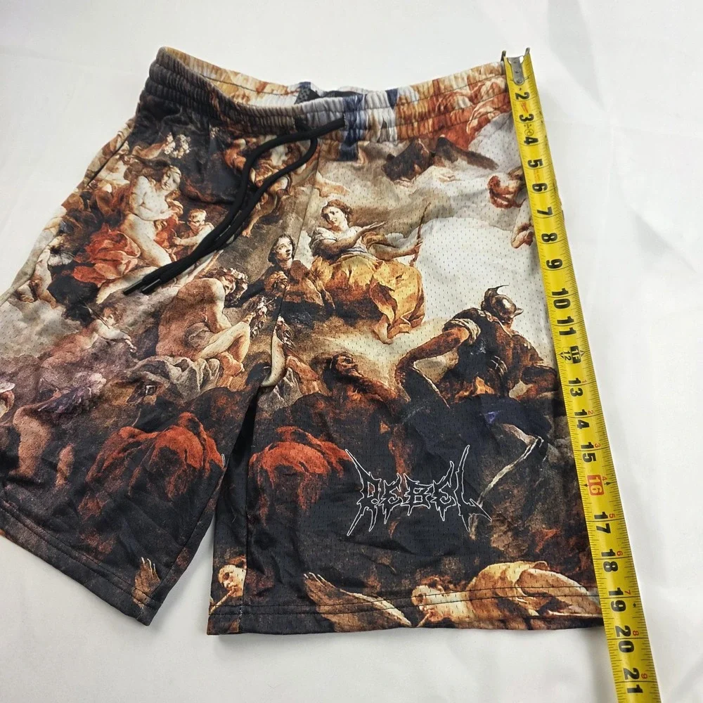 Rebel Vengeance Shorts Mens Medium Multicolor Art Mesh Athletic Gym Basketball